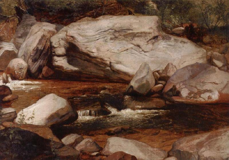Asher Brown Durand Creek and rocks Sweden oil painting art